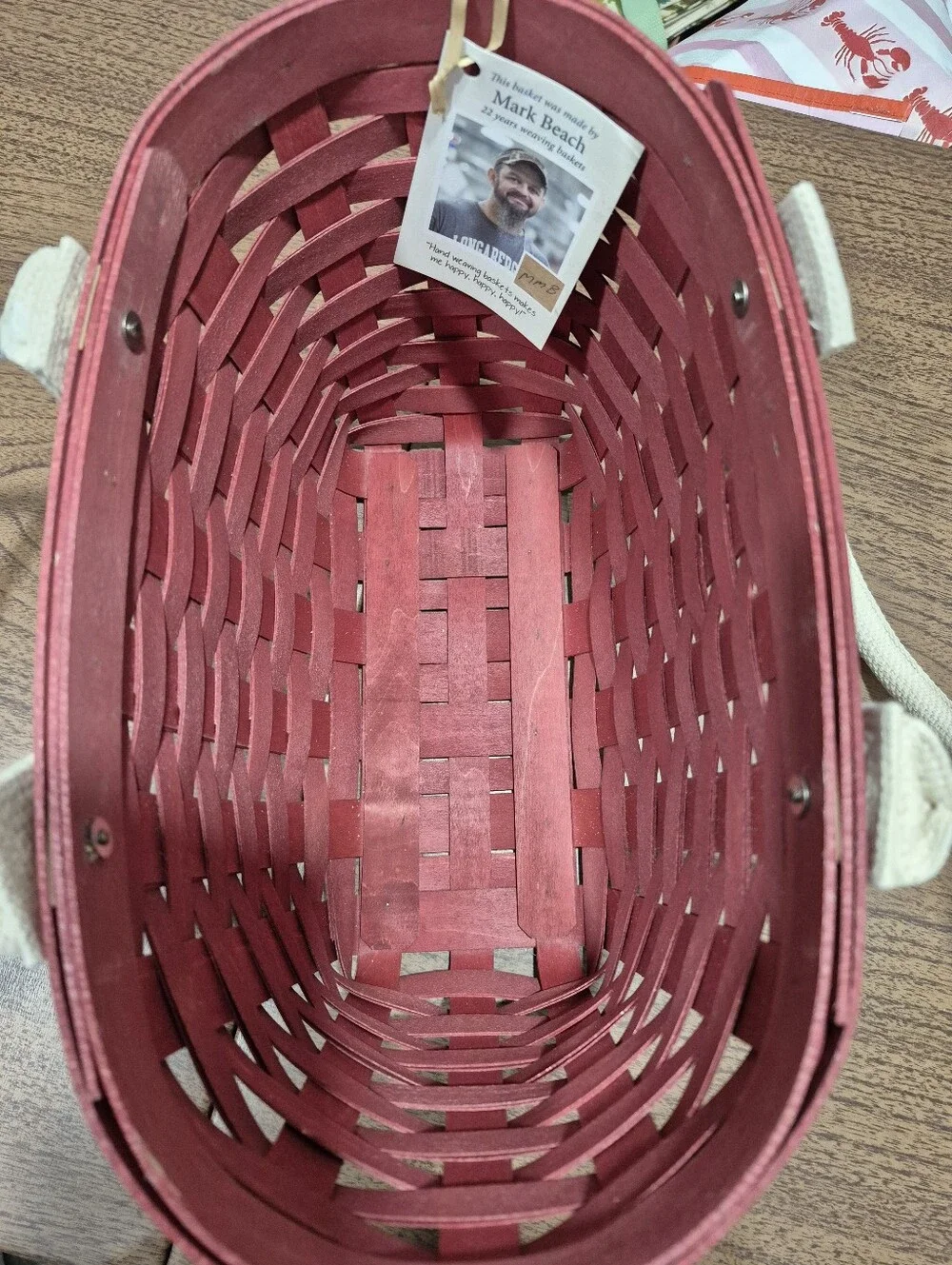 RARE! NWT Longaberger Tote Basket With Canvas Handles